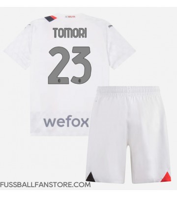 AC Milan Fikayo Tomori #23 Replik Auswärtstrikot Kinder 2023-24 Kurzarm (+ Kurze Hosen)
